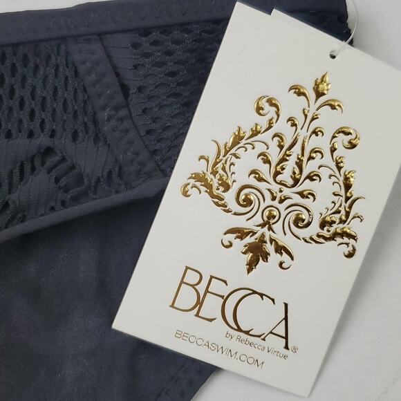 Becca by Rebecca Women's Black Virtue Crochet Hipster Bikini Bottom Size S - Picture 5 of 8